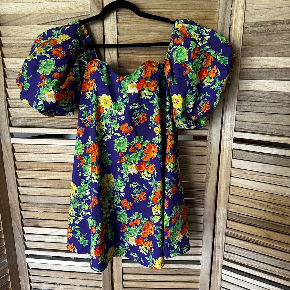 CAROLINE CONSTAS Minivestido Palmer in Navy Summer Floral size XS - Picture 5 of 8